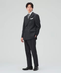 【10%OFFクーポン対象】サルトリアライン ソリッド ダブルブレスト スーツ