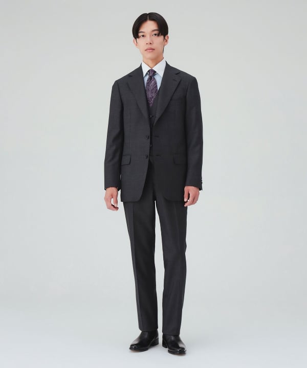 130's グレンチェック 3ボタン スリーピーススーツ [H:178cm C:87 W:72 H:86 Size:L]