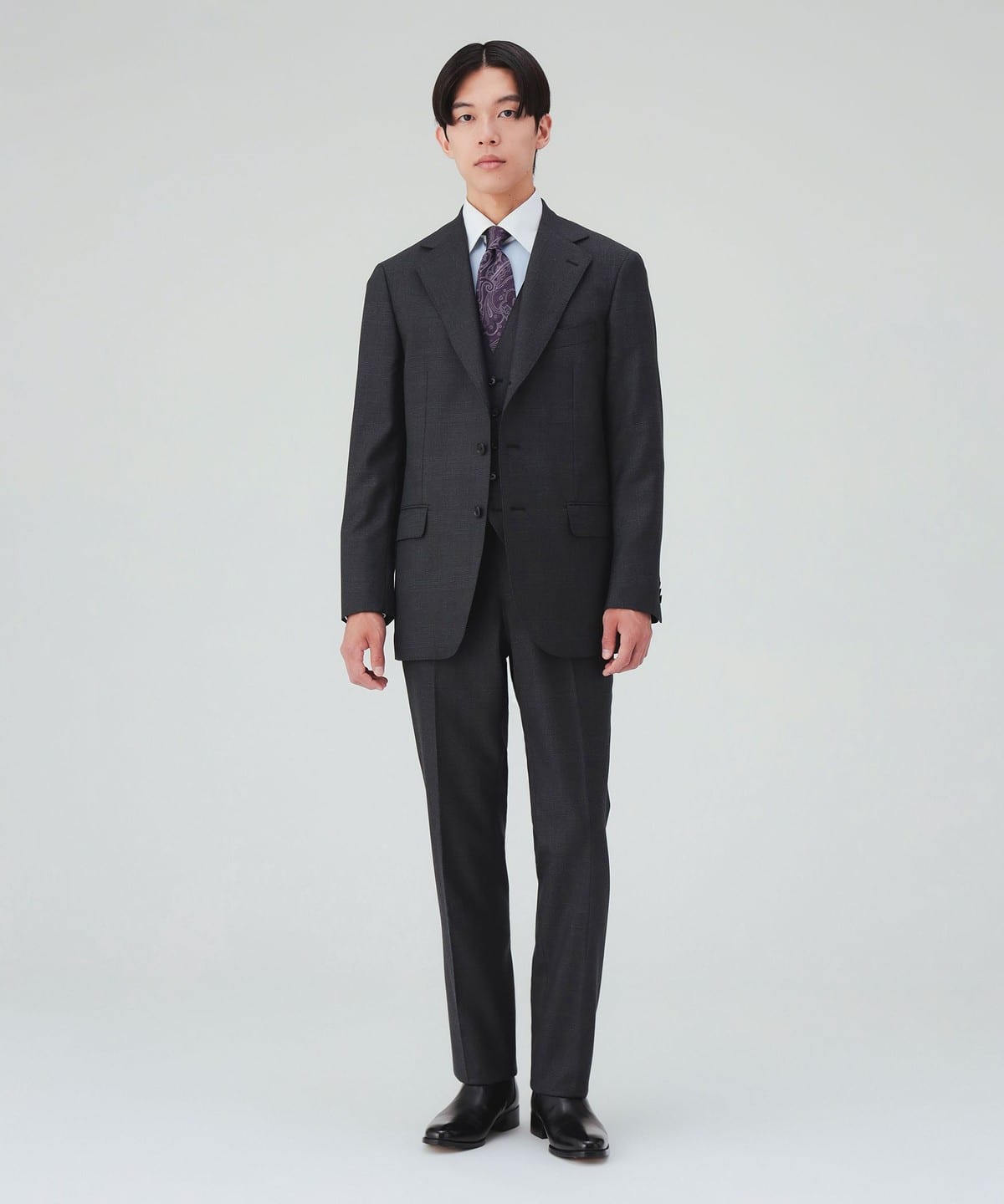 お値下　男子スーツ 140 着用1回美品　BEAMS Design BEAMS HEART（ビームス ハート）130's グレンチェック 3ボタン