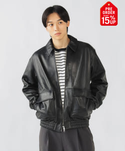 【+15%ポイントUP】レザー ブルゾン（S～XL)