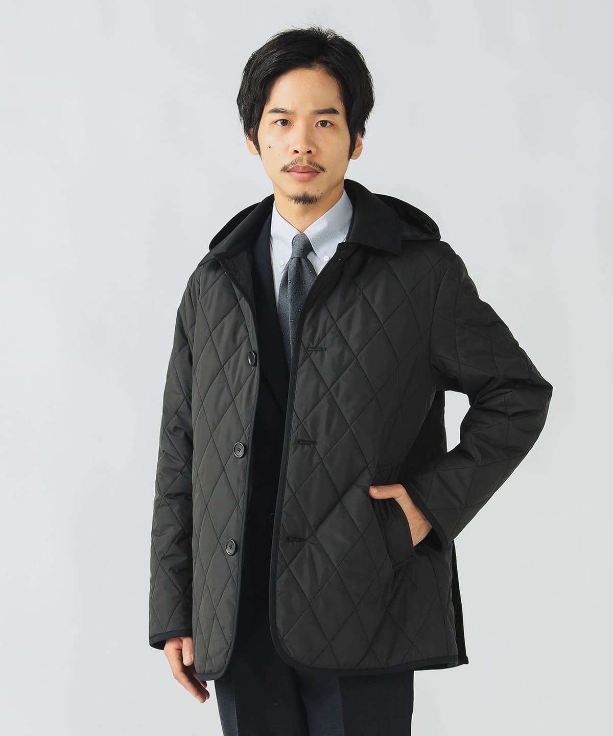 【ビームスゴルフ】　フードブルゾン　XLサイズ　キルティング　ブラック　中綿 BEAMS HEART（ビームス ハート）【BLACK FRIDAY対象】キルティング