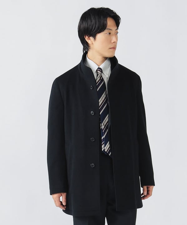 ◎バーバリープローサム　ダブル　ショートコート　スタンドカラー　ベルト　ウール ◎バーバリープローサム ダブル ショートコート スタンドカラー ベルト