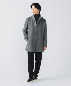 ウールカシミヤ ショート スタンドカラーコート