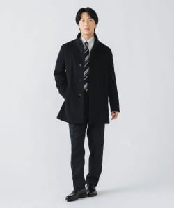 ウールカシミヤ ショート スタンドカラーコート