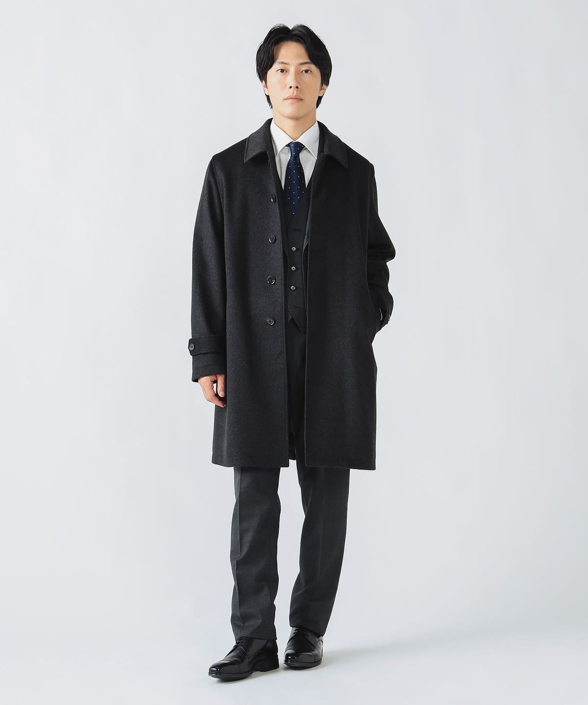 ウール ステンカラーコート コート MEN CHARCOAL GREY XL ウール ステンカラーコート コート MEN CHARCOAL GREY XL