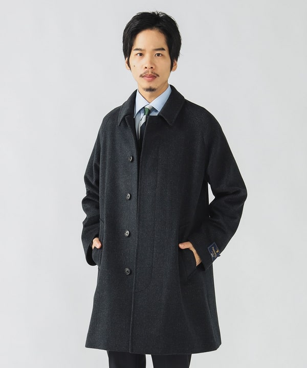 BEAMS HEART（ビームス ハート）140Sウール チェック柄 ステンカラー