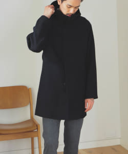 ▲BEAMS HEART / テクニカル ウールツイード フーデッド コート