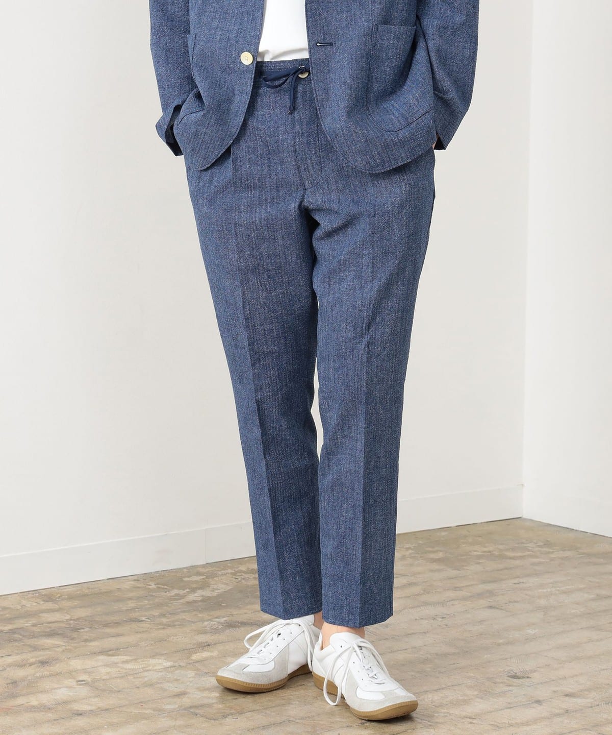 BEAMS デニムプリント シアサッカー 2ボタン ジャケット パンツ　セット BEAMS HEART（ビームス ハート）デニムプリント シアサッカー