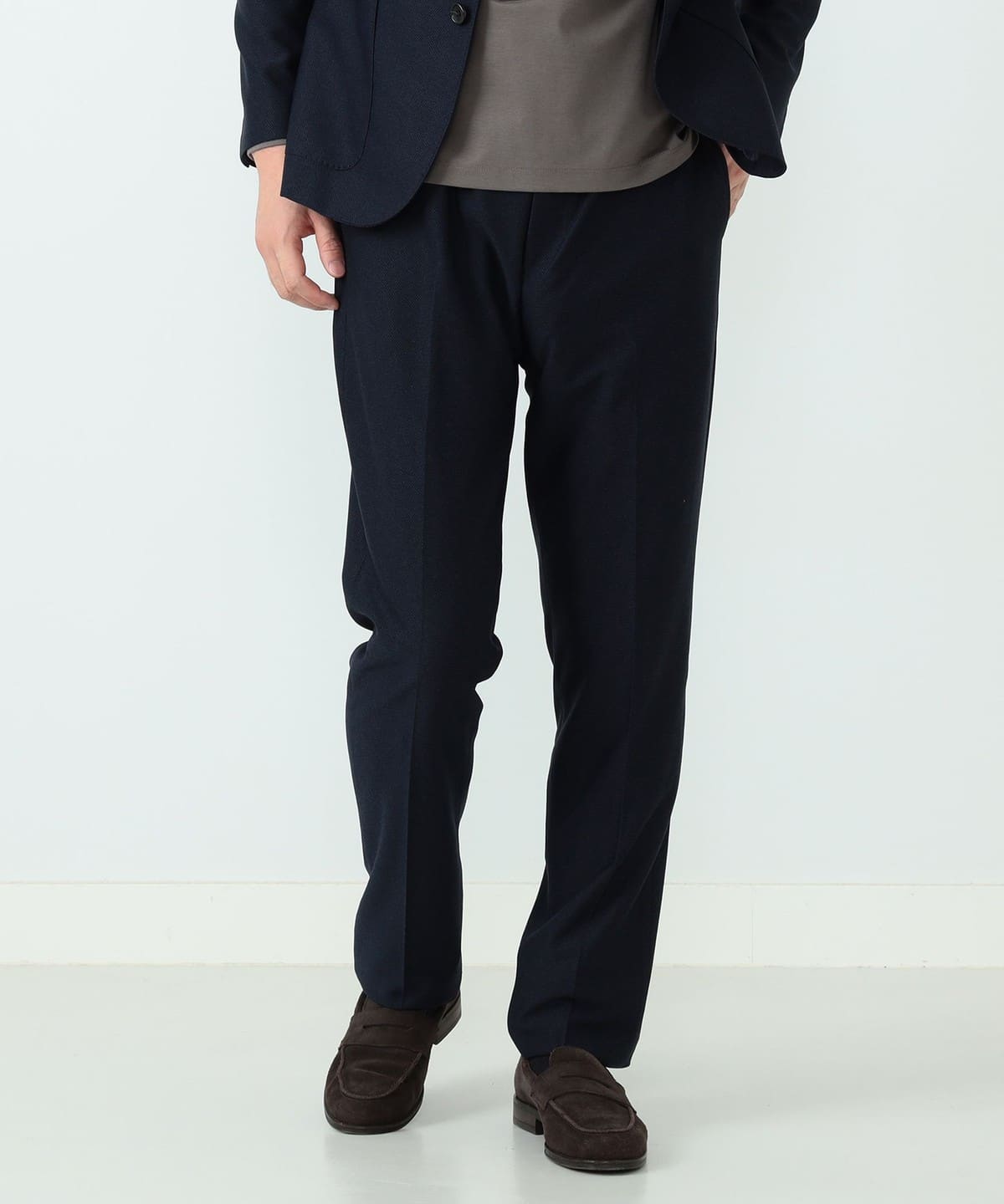 メランジニット ノープリーツ スラックス 24SS(S XL・セットアップ対応) パンツ MEN NAVY S メランジニット ノープリーツ スラックス 24SS(S XL・セットアップ対応) パンツ MEN NAVY S