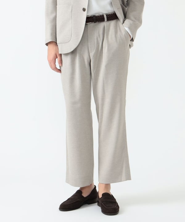 Linen-like Relaxed 1-Pleat Slacks (S-XL)