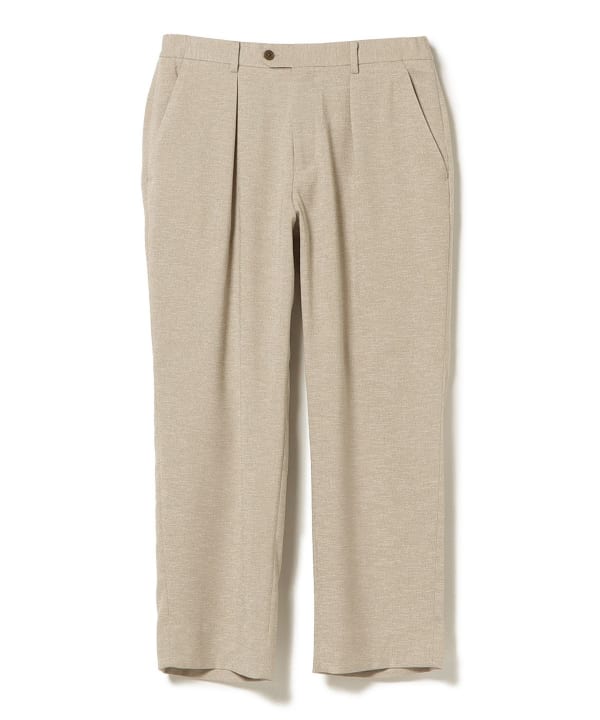 Linen-like Relaxed 1-Pleat Slacks (S-XL)