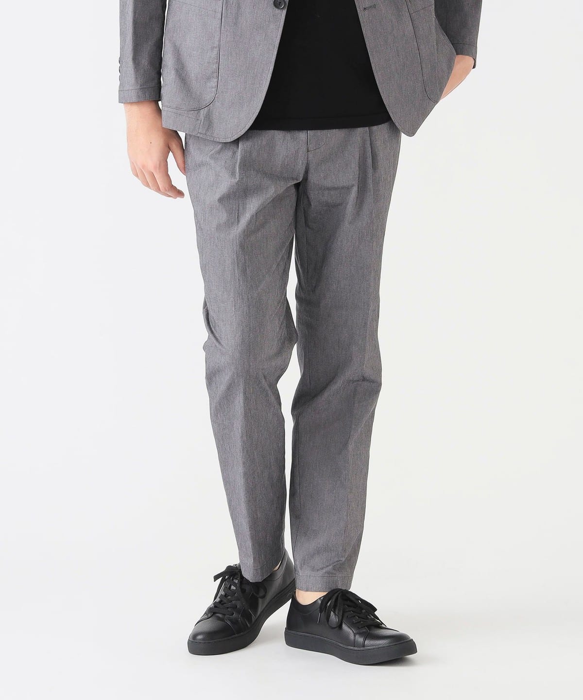 【セットアップ対応】麻ブレンド ストレッチ スラックス 25SS(S XL・接触冷感・イージーケア) パンツ MEN GREY XL 【セットアップ対応】麻ブレンド ストレッチ スラックス 25SS(S XL・接触冷感・イージーケア) パンツ MEN GREY XL