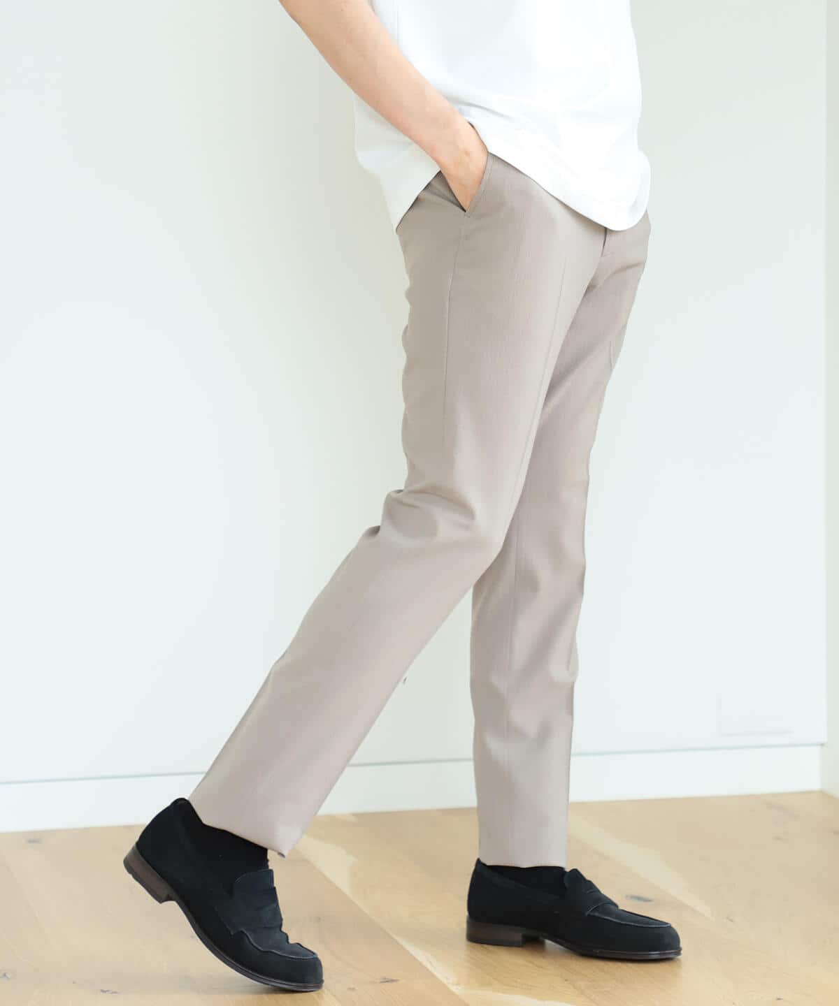 [Outlet] BEAMS HEART / Wool mix seersucker no pleats slacks (Set