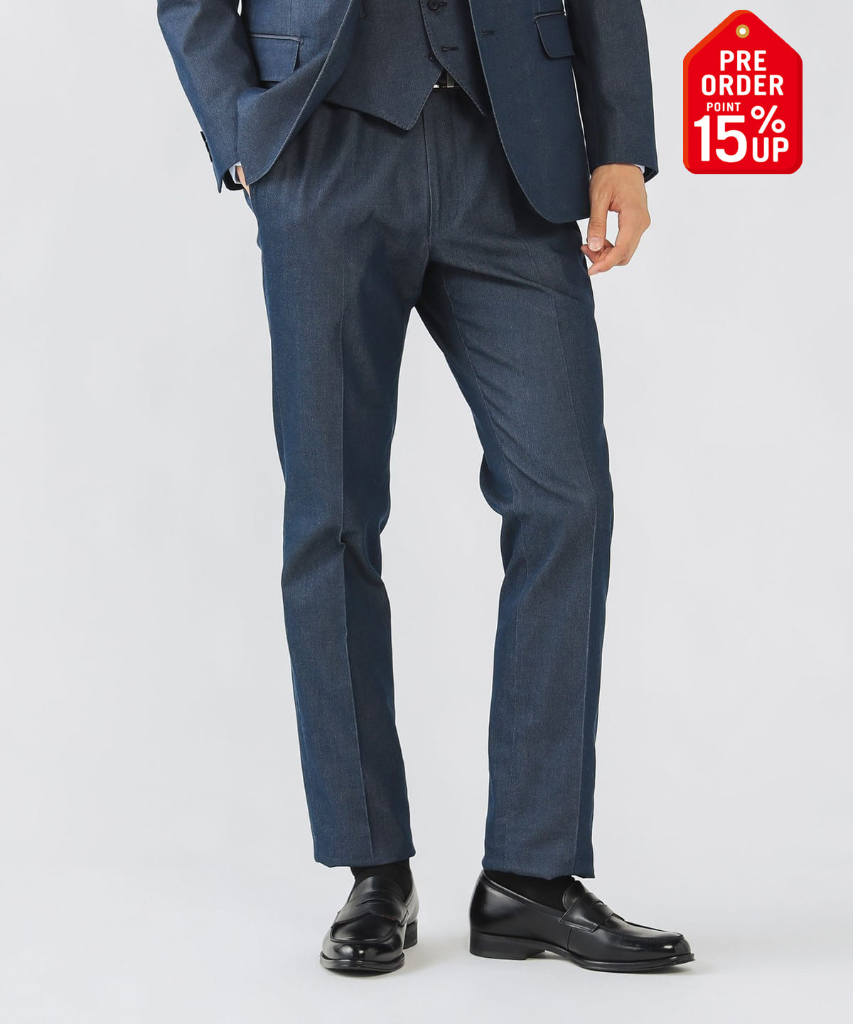 【+15%ポイントUP】ストレッチデニム スラックス 25FW(S XL・セットアップ対応) パンツ MEN INDIGO L 【+15%ポイントUP】ストレッチデニム スラックス 25FW(S XL・セットアップ対応) パンツ MEN INDIGO L