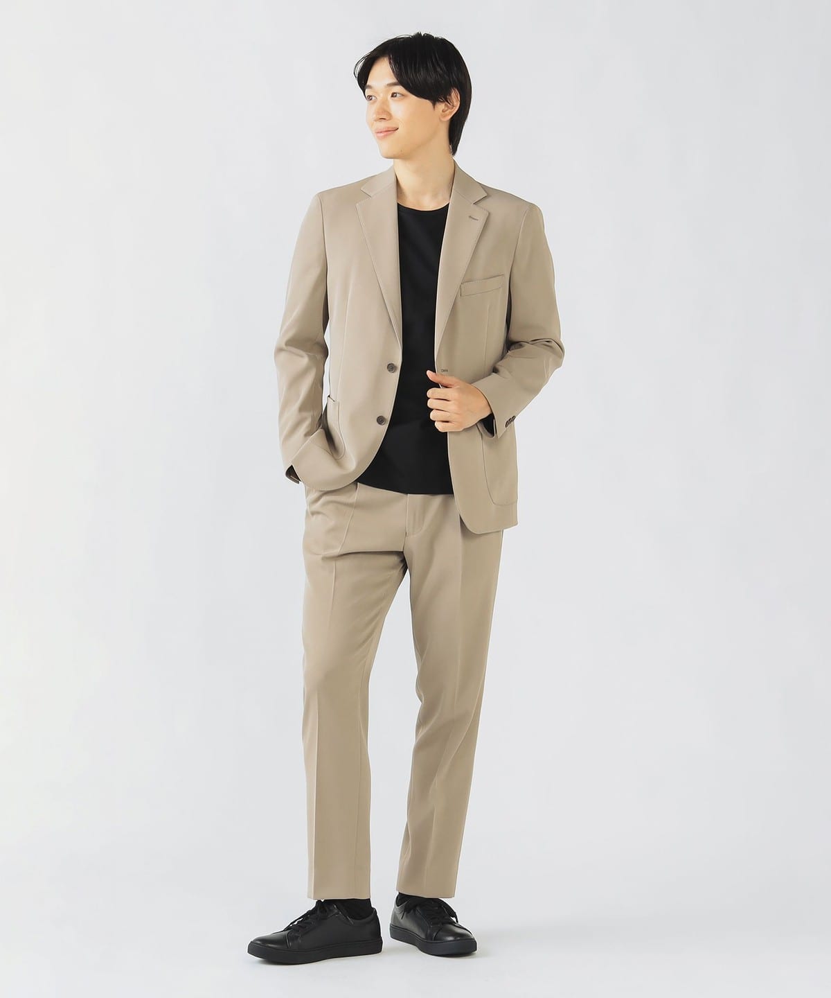 美品！BEAMS HEART　スーツセットアップ　L　ベージュ　イージーパンツ BEAMS HEART（ビームス ハート）ドライカルゼ イージー スラックス
