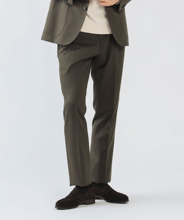 BEAMS HEART チノパン オリーブグリーン S BEAMS HEART BEAMS HEART-Tuck Wide Chino Pants (Pants Chino