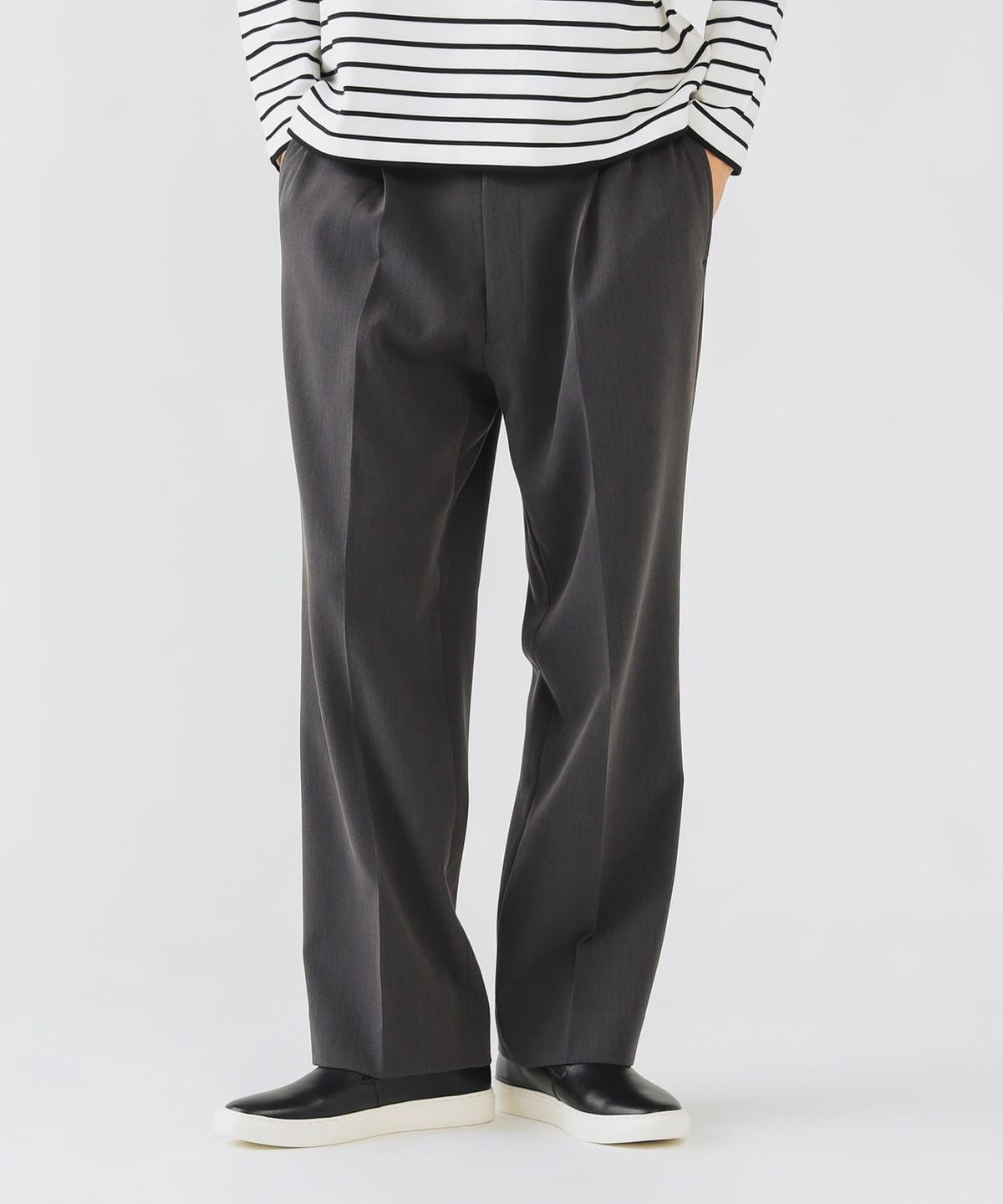 セミワイド イージー スラックス パンツ MEN GREY XL セミワイド イージー スラックス パンツ MEN GREY XL