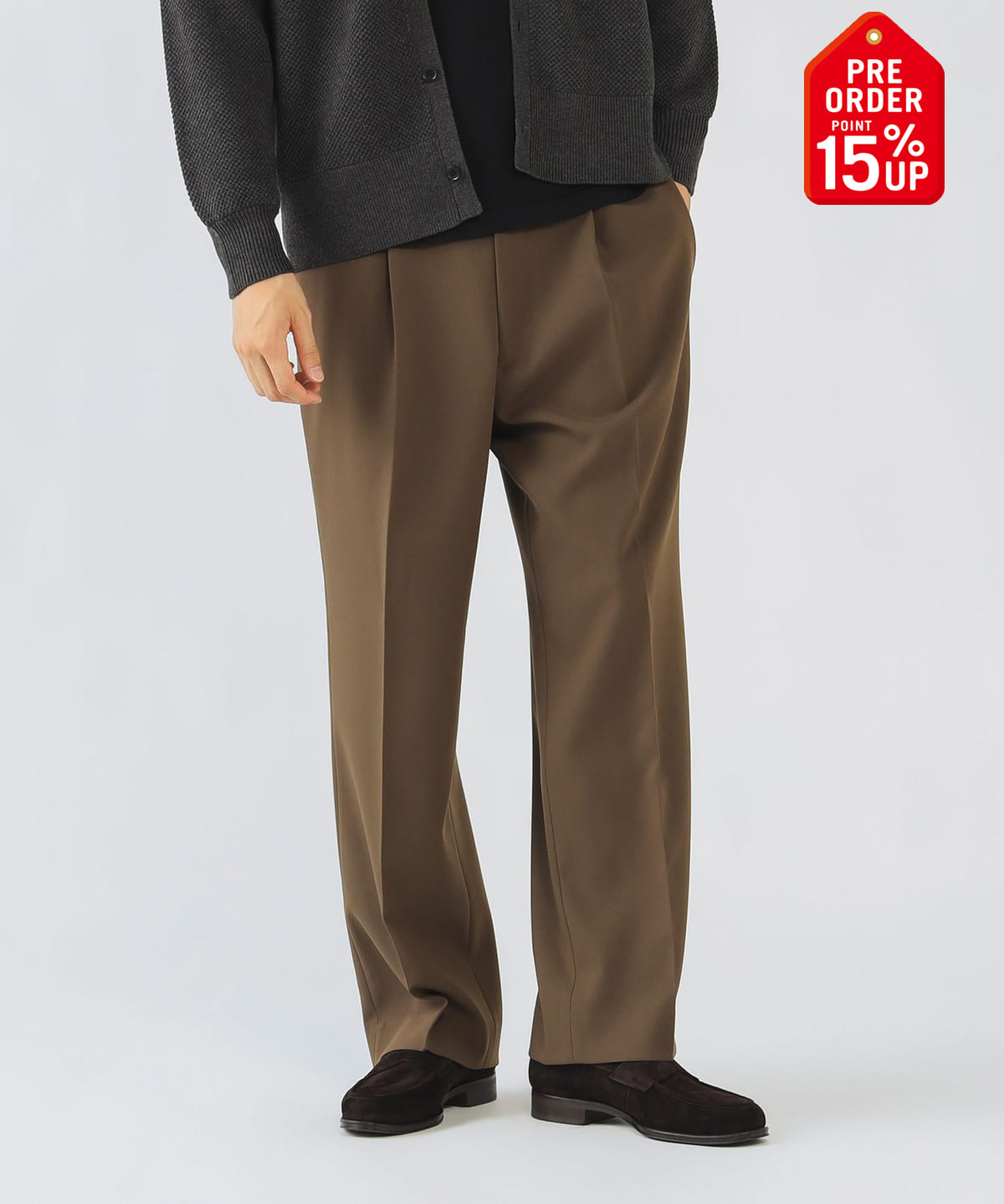 【+15%ポイントUP】セミワイド イージー スラックス(S XL) パンツ MEN OLIVE L 【+15%ポイントUP】セミワイド イージー スラックス(S XL) パンツ MEN OLIVE L