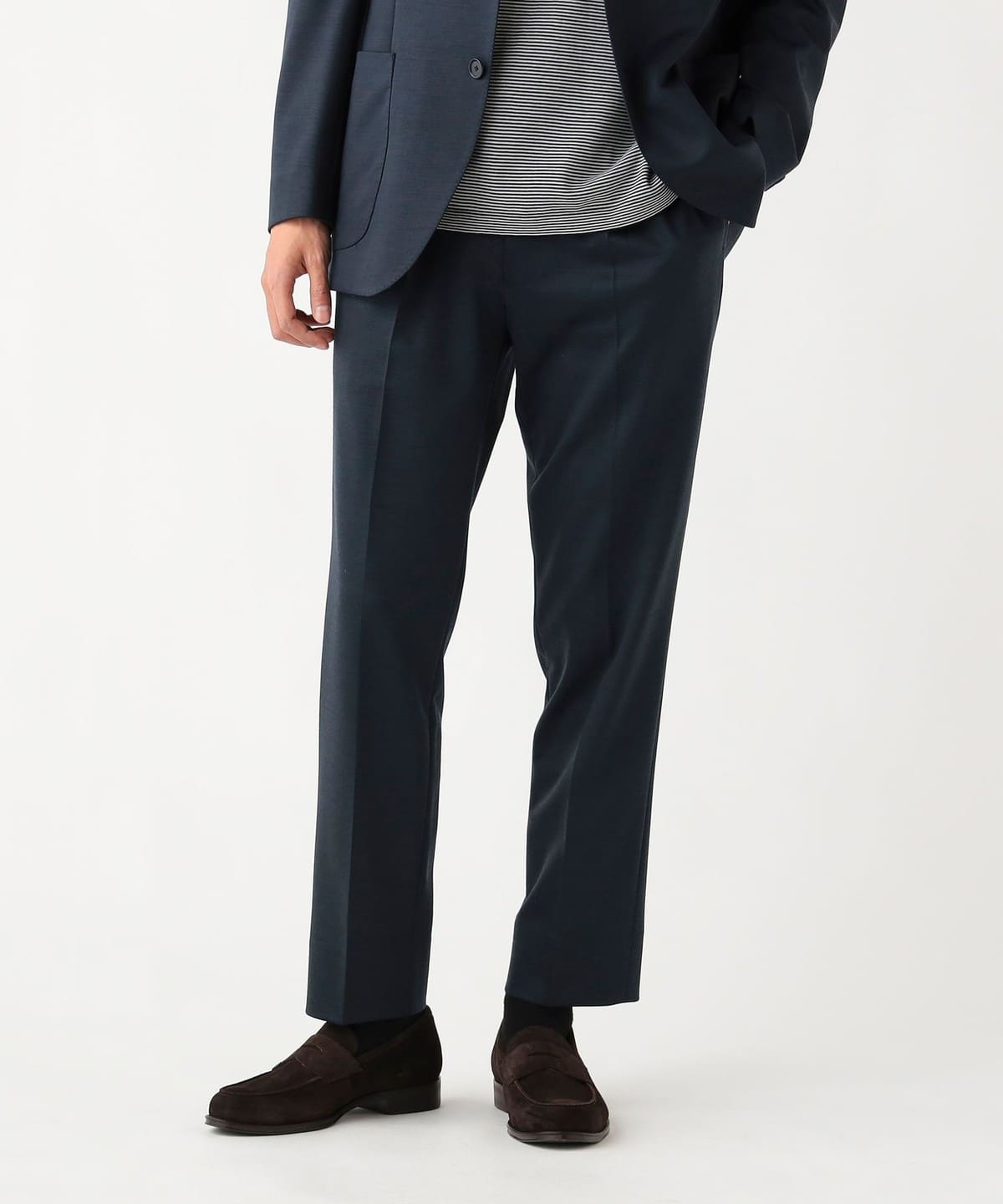 BEAMS HEART スーツ セットアップ 紺48 洗える　パンツストレッチ BEAMS HEART（ビームス ハート）ウールミックス ストレッチ イージー