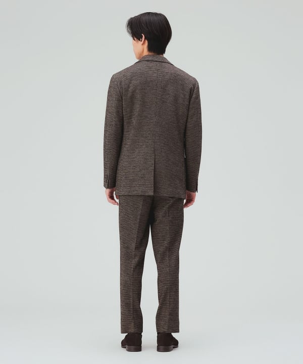 【10%OFFクーポン対象】千鳥柄 ジャージ 1プリーツ テーパードパンツ（セットアップ対応） [H:178cm C:87 W:72 H:86 Size:L]