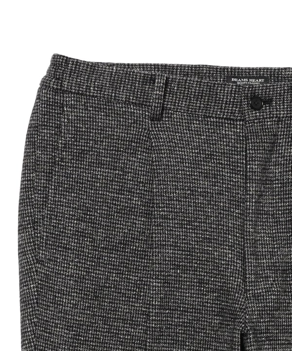 【10%OFFクーポン対象】千鳥柄 ジャージ 1プリーツ テーパードパンツ（セットアップ対応）
