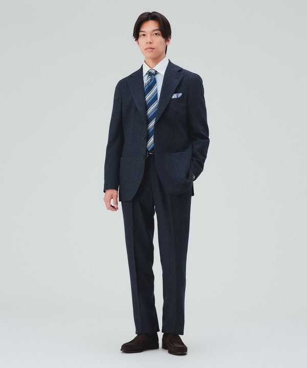 【10%OFFクーポン対象】フランネル ノープリーツ スラックス（セットアップ対応） [H:178cm C:87 W:72 H:86 Size:L]