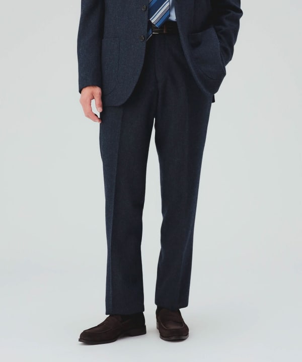 【10%OFFクーポン対象】フランネル ノープリーツ スラックス（セットアップ対応） [H:178cm C:87 W:72 H:86 Size:L]