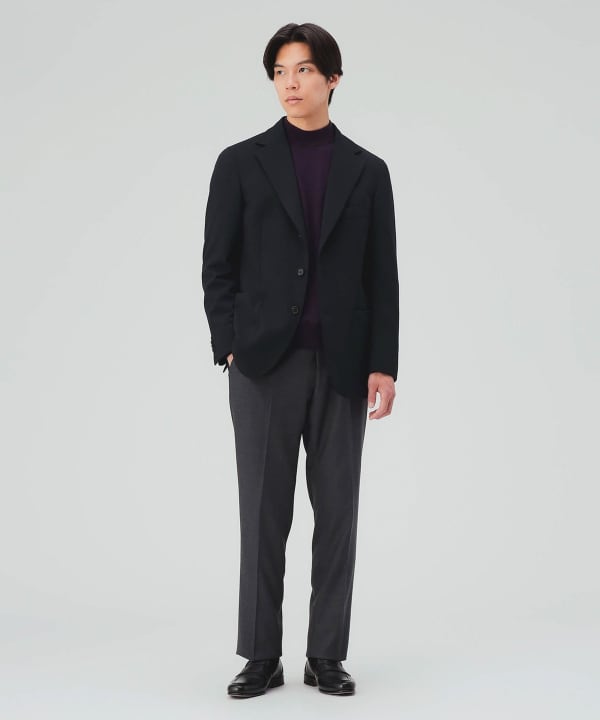 【10%OFFクーポン対象】ストレッチ サージ ノープリーツ スラックス [H:178cm C:87 W:72 H:86 Size:L]