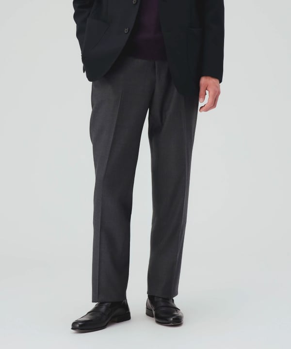 【10%OFFクーポン対象】ストレッチ サージ ノープリーツ スラックス [H:178cm C:87 W:72 H:86 Size:L]