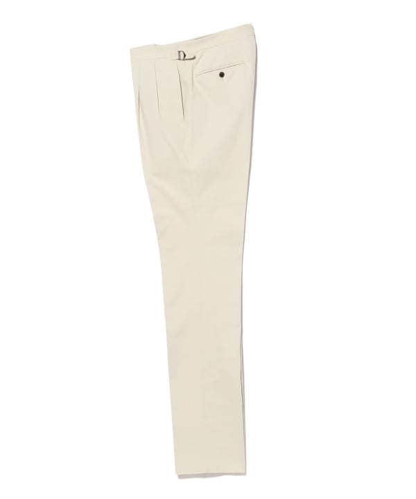 【10%OFFクーポン対象】コットンカルゼ 2プリーツ ストレッチ チノパンツ
