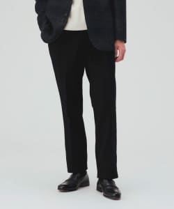 コットンカルゼ 2プリーツ ストレッチ チノパンツ