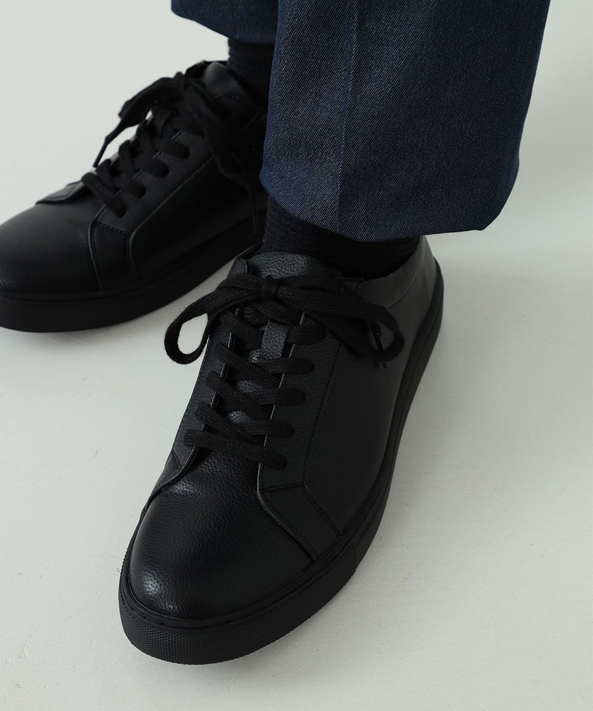 フェイクレザー ドレス スニーカー(25.5 27.5cm) シューズ MEN BLACK M フェイクレザー ドレス スニーカー(25.5 27.5cm) シューズ MEN BLACK M