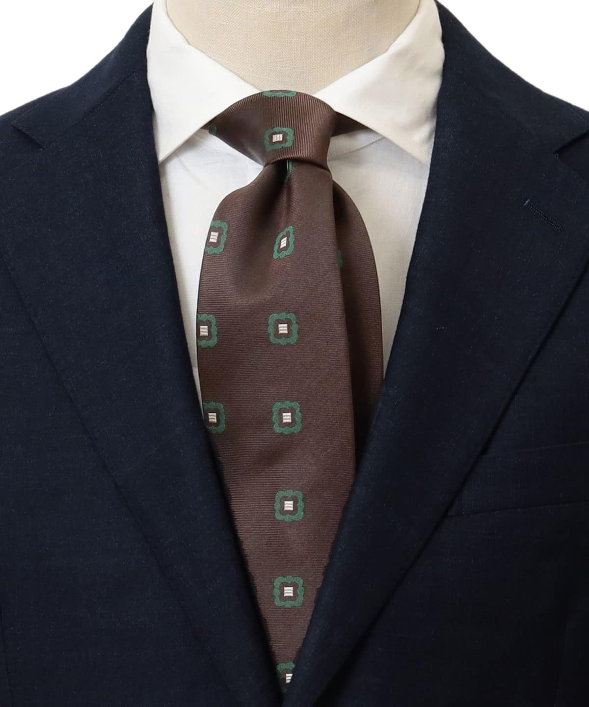 小紋柄 ジャカード ネクタイ 23AW⑥ スーツ・ネクタイ MEN DARK BROWN ONE SIZE 小紋柄 ジャカード ネクタイ 23AW⑥ スーツ・ネクタイ MEN DARK BROWN ONE SIZE