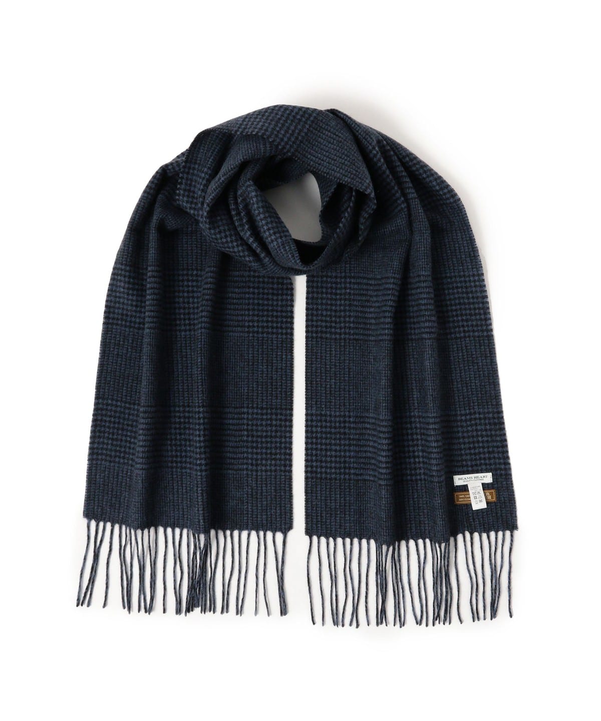 カシミヤ グレンチェック マフラー ファッション雑貨 MEN NAVY/BLACK ONE SIZE カシミヤ グレンチェック マフラー ファッション雑貨 MEN NAVY/BLACK ONE SIZE
