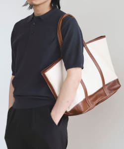 ▲BEAMS HEART / キャンバス × レザー トートバッグ