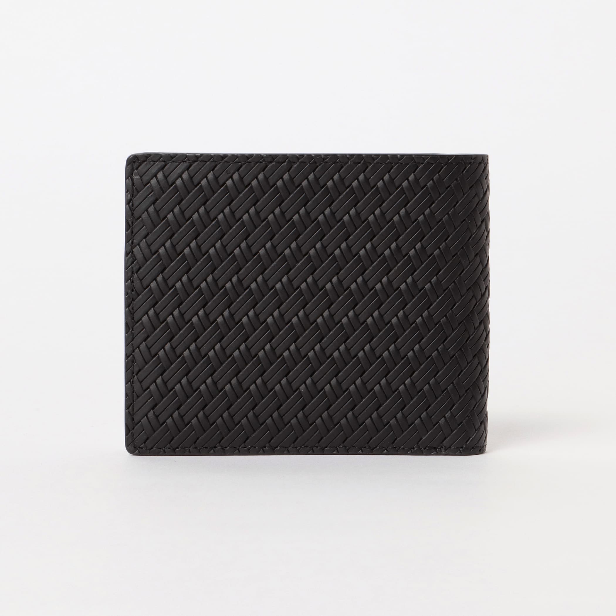 メッシュ 型押し レザー 2つ折り ウォレット 財布・小物 MEN BLACK ONE SIZE メッシュ 型押し レザー 2つ折り ウォレット 財布・小物 MEN BLACK ONE SIZE