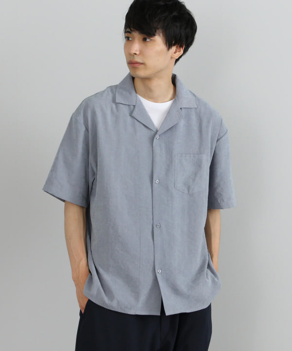 ▼美品 ビームス別注【CINOH】定価4,4万円 オープンカラーシャツ I46