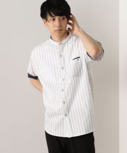 バンドカラー ショートスリーブ シャツ