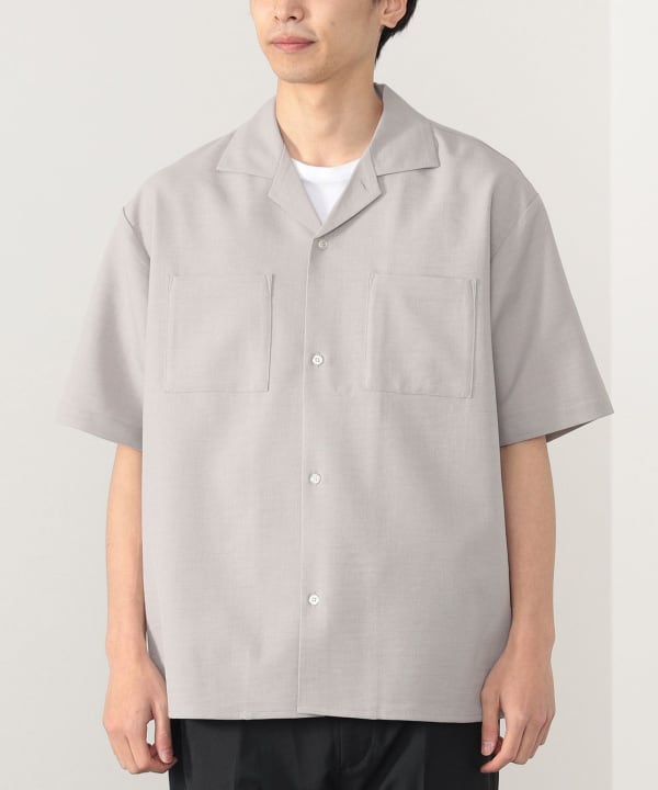 BEAMS HEART BEAMS HEART Twill Open Collar Shirt (Shirts, Blouses, Casual  Shirts) Available at BEAMS