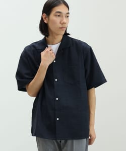 ポリエステル メランジ オープンカラー シャツ