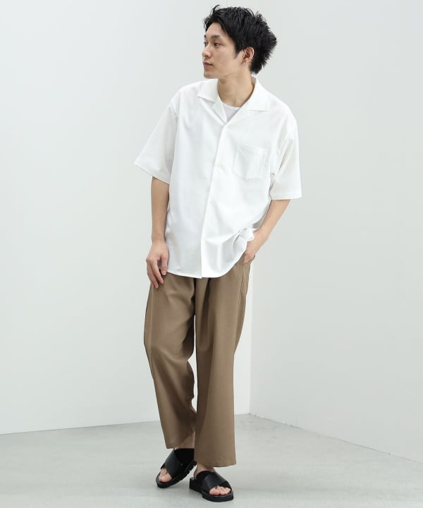 BEAMS HEART (BEAMS HEART) [Outlet] Poly Melange Open Collar Shirt 