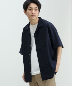 ポリエステルトロ オープンカラー シャツ