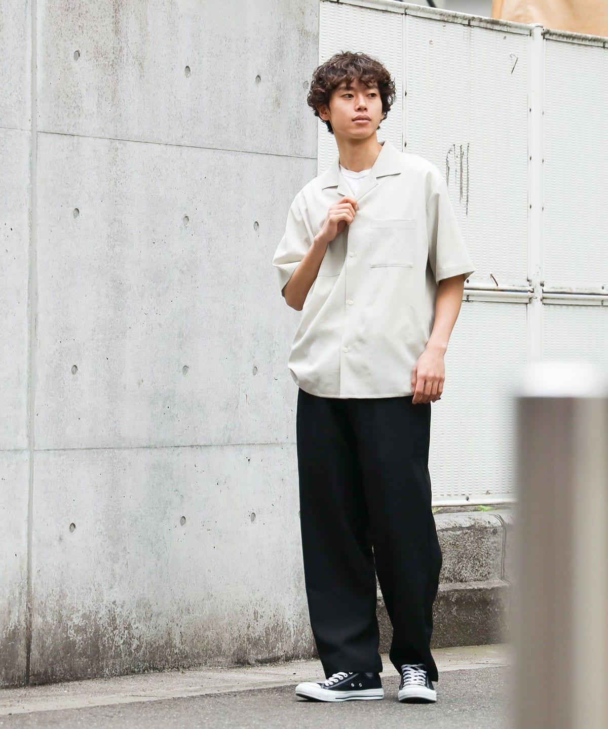 新作❤️EFFE BEAMS ホワイト オープンカラーシャツ EFFE BEAMS〉スタッフ林がちゃっかり着ていたオープンカラー
