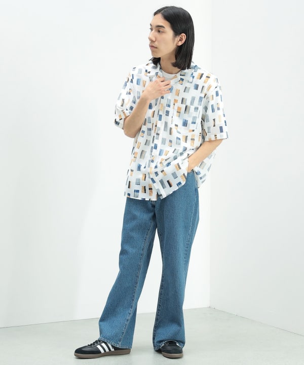 新品BEAMSBOYmaturelyPaisleyPrintHalfZipシャツ トップス