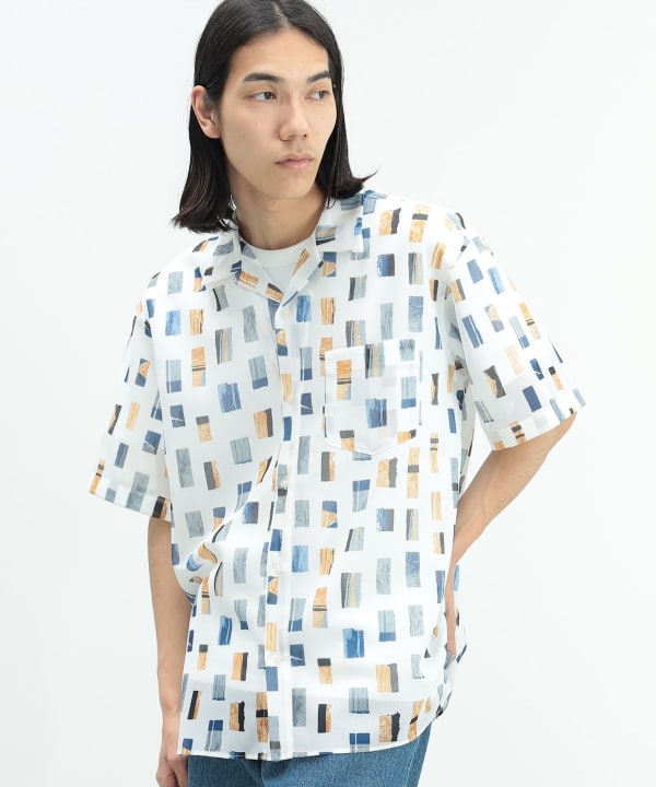 新品BEAMSBOYmaturelyPaisleyPrintHalfZipシャツ トップス