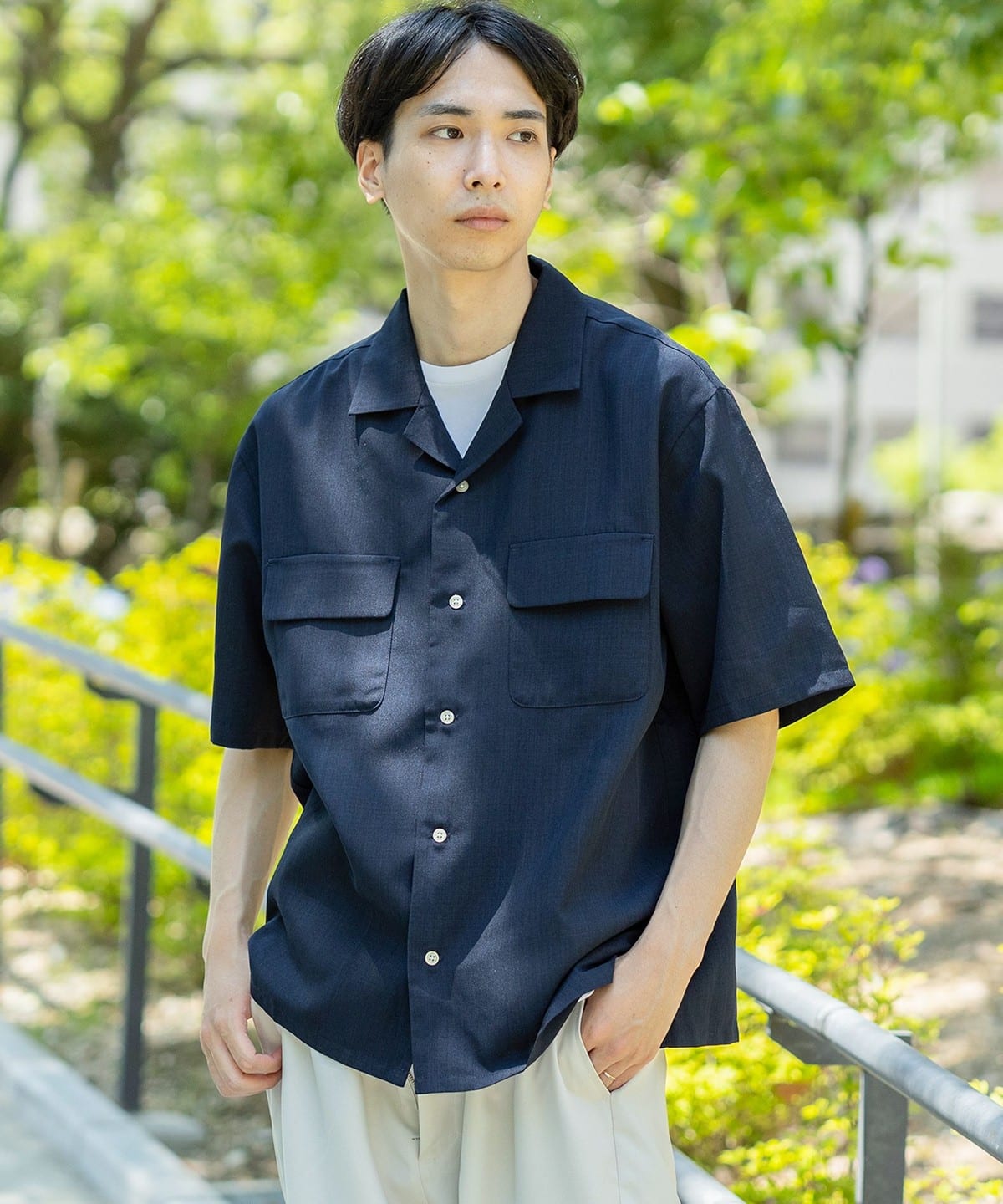 クイックドライ ポリトロ オープンカラー シャツ シャツ・ブラウス MEN NAVY S クイックドライ ポリトロ オープンカラー シャツ シャツ・ブラウス MEN NAVY S