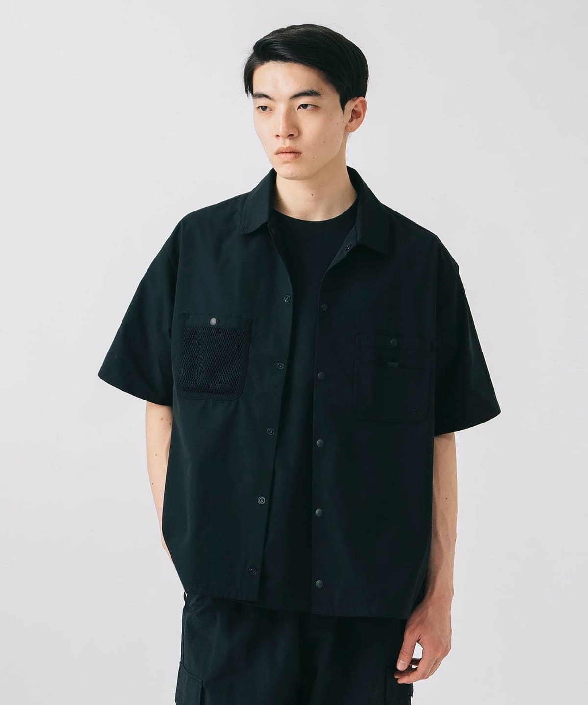 アクティブ ショートスリーブ シャツ (水陸両用・吸水速乾) シャツ・ブラウス MEN BLACK S