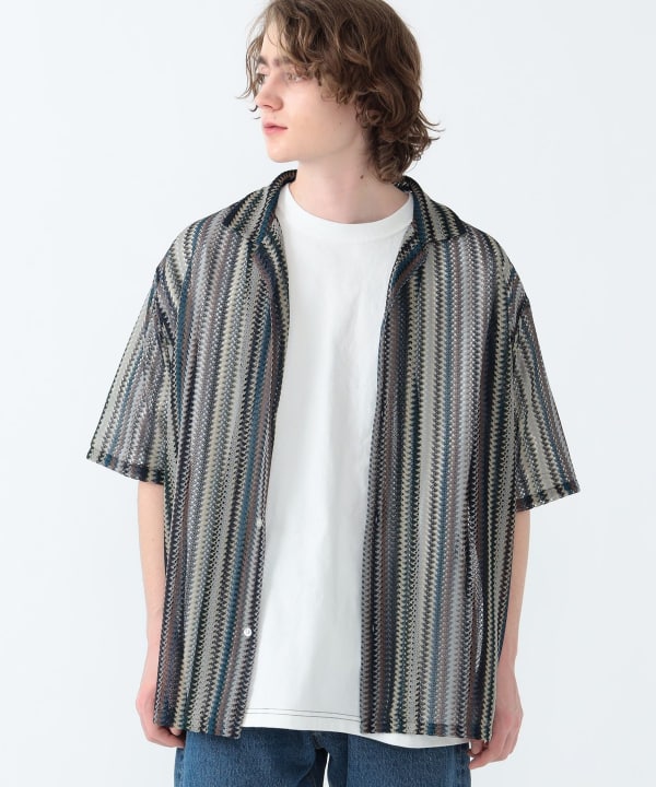 BEAMS HEART（ビームス ハート）レース ストライプ オープン