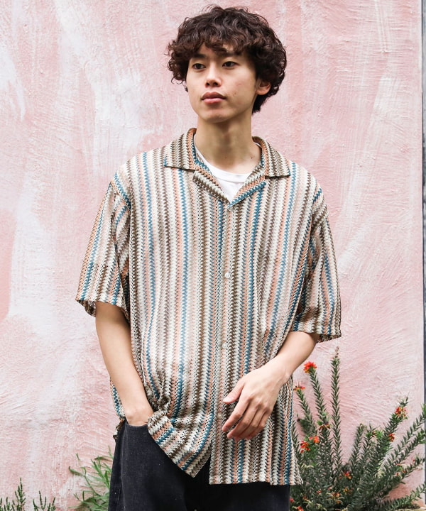 BEAMS HEART（ビームス ハート）レース ストライプ オープン