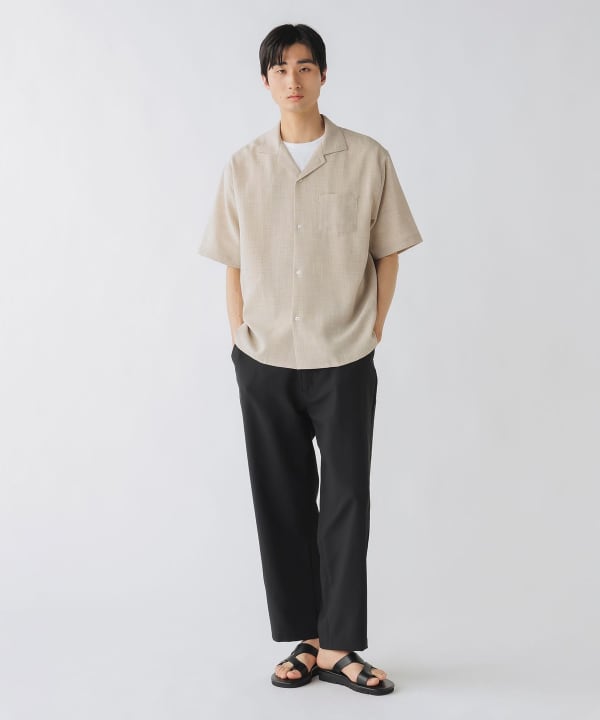 BEAMS HEART BEAMS HEART Melange Open Collar Shirt (moisture